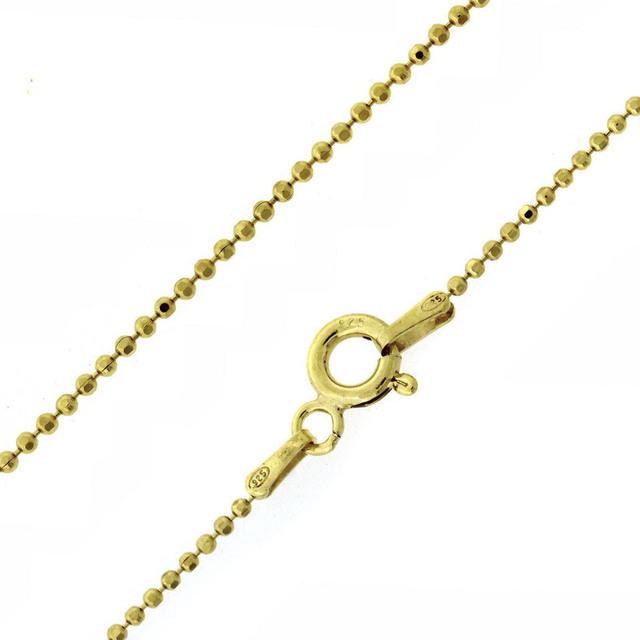 Necklace silver1,2mm with ball cord 104100428.045 gold plated